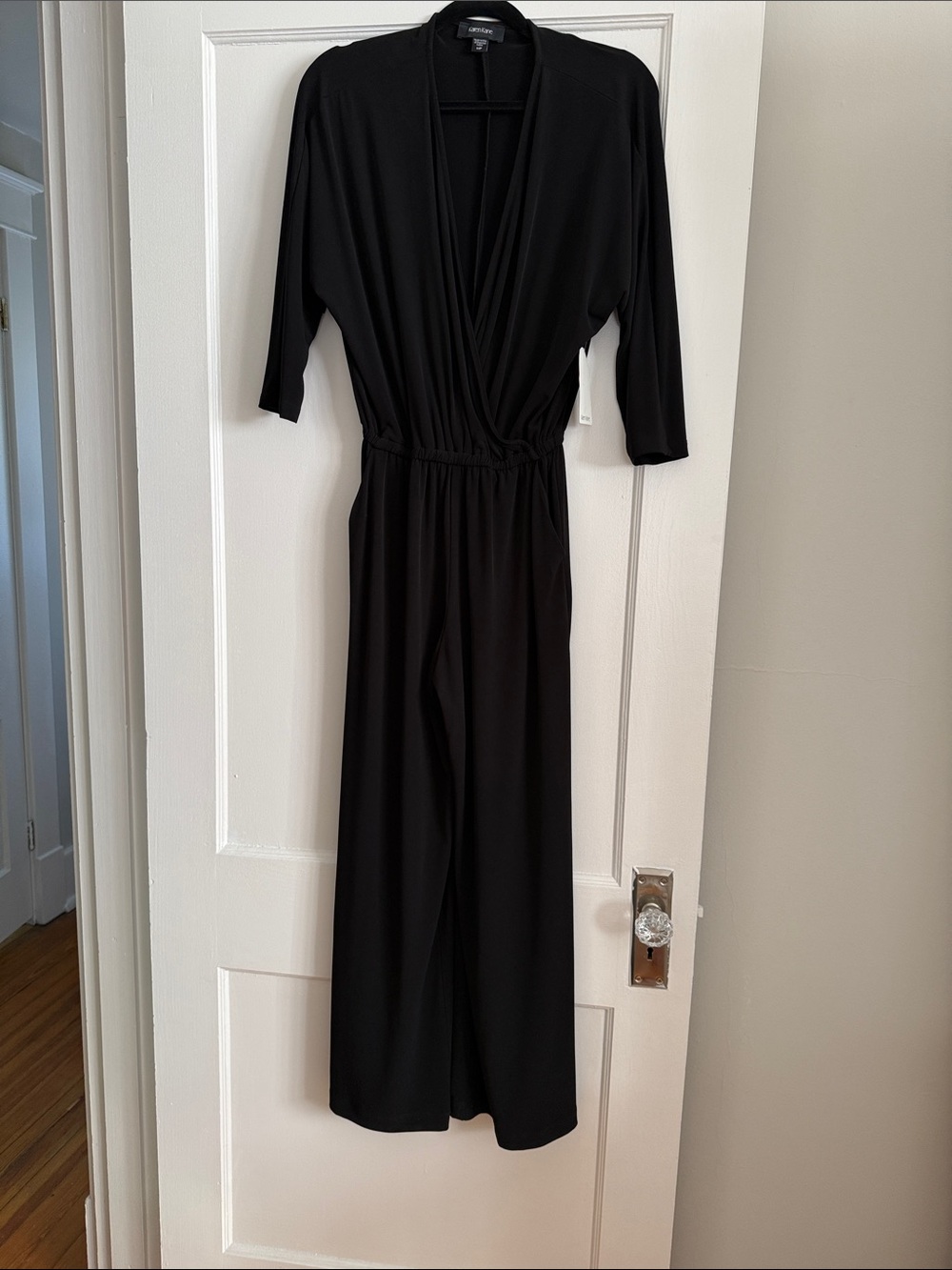 Karen Kane Black Wrap-Front Jumpsuit